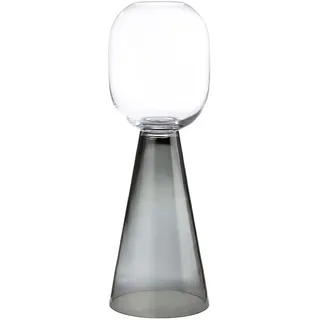 GILDE Bodenvase Luxo aus Glas - Höhe 80 cm x Ø 27 cm - klar/schwarz - Für Pampasgras geeignet