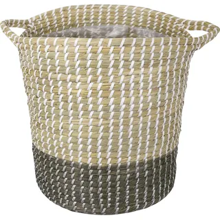 Pflanzkorb Seegras Ø 38 cm x 40 cm Natur-Grau