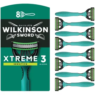 WILKINSON SWORD - Xtreme 3 für Männer | Für empfindliche Haut | Packung mit 8 Einwegrasierern