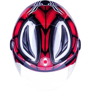 one by Camamoto | Spiderman-Helm für Kinder, Jungen, zugelassen für Motorräder/Roller, Junior, Größe L (groß) mit mikrometrischem Verschluss | Durchmesser Umfang Bügel 51–52 cm