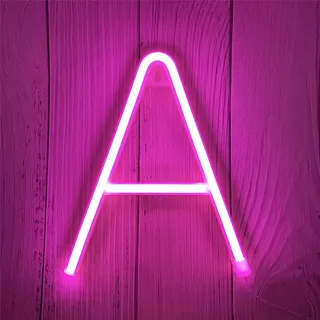 ENUOLI LED Neon Buchstaben Lichter Rosa Neonschild Leuchten Buchstaben Neonschild Batterie/USB Beleuchtete Buchstaben Neon Nachtlicht Dekor für Kinderzimmer,Hochzeit,Weihnachten,Valentinstag(A)