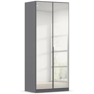Rauch Drehtürenschrank Alabama 91 x 229 x 54 cm Grau metallic/Schwarz