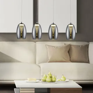 Brilliant Metropolis 4-flg. 72 cm oval chrom/rauchglas