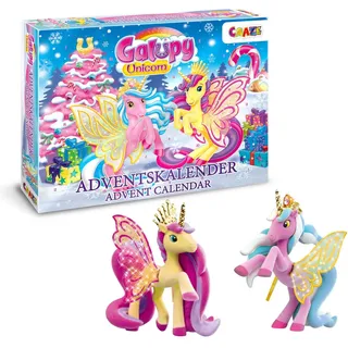 galupy Craze Adventskalender GALUPY Unicorn Einhorn Spielfiguren wunderschöne Pferde Figuren zum Spielen - Zubehör 19450