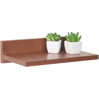 RICOO Wandregal 30 x 8 x 19 Braun Rustikal Eiche Spanplatte aus Holz Hängereral WM057-ER Regal Wand Bücherregal Bilderregal Fotoregal Küchenregal Hängend Wandboard Regalbrett Schweberegal