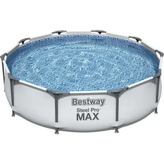 Bestway 56408 Steel Pro MAX, Frame Pool rund mit Stahlrahmen und Filterpumpe, 305 x 76 cm