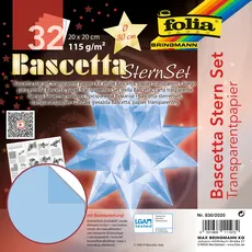 Bild Folia, Bastelpapier, Faltbl„tter Bascetta-Stern, 200 x 200 mm, hellblau