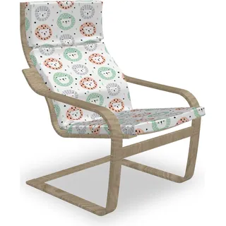 ABAKUHAUS Löwe Poäng Sessel Polster, Scandinavian Sterne Strokes, Sitzkissen mit Stuhlkissen mit Hakenschlaufe und Reißverschluss, weiß Multicolor - Weiß