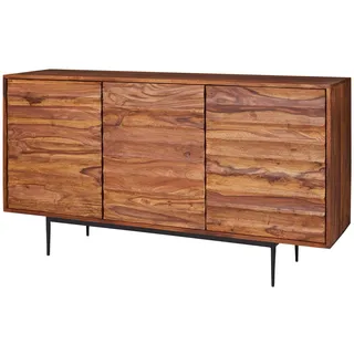 FineBuy Sideboard Sheesham Landhaus Kommode Holz Massiv Anrichte Standschrank