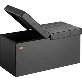 CASARIA Sitzbank Schwarz 80x40x40cm mit Stauraum faltbar