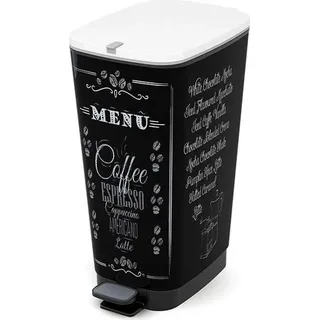 KIS Abfallbehälter Chic Coffee menu 50-60 Liter, Plastik, mehrfarbig, 29x44.5x60.5 cm