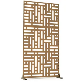 casa.pro Balkonverkleidung 90 x 180 cm Braun Metall