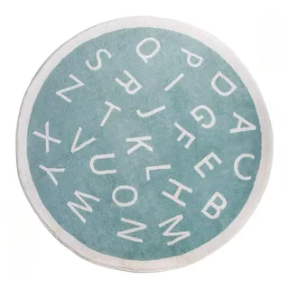 ABC Alphabet Runder Teppich für Kinder Weicher Plüsch Kinderzimmer Teppich Baby Lernspiel Krabbelmatte Rutschfester Teppich Bodenkissen für Klassenzimmer Spielzimmer Schlafzimmer Kinderzimmer Dekor