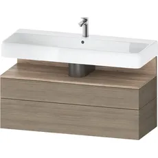 Duravit Qatego Waschtischunterbau, 1 Auszug und 1 Schublade, 1190x470x590mm, Nische Eiche Mamoriert, QA4396055, Farbe: Eiche Terra