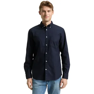 Tom Tailor Langarmhemd »Oxford« mit Brusttasche, blau