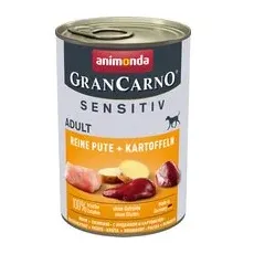 24x400g Curcan pur și cartofi Adult Sensitive Animonda GranCarno Hrană umedă câini