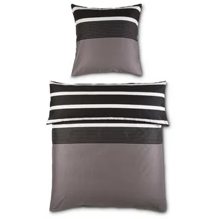 JANINE J.D. 8468 Gestreift Braun/Schwarz 155 x 220 cm + 80 x 80 cm