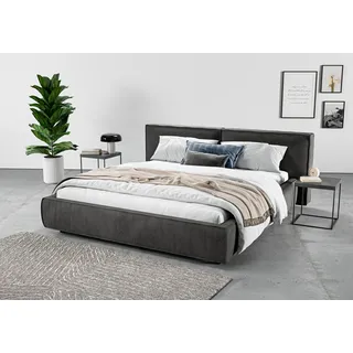 Home affaire Polsterbett »Adrina mit Biesenoptik, Feincord und Luxus-Microfaser« bis 280kg, auch in Überlänge 220 cm, 4 Breiten bis 200cm, grau