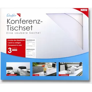 Läufer 32632 Tischset, durchsichtige Unterlage, 25x30 cm, oval, transparent quarzbraun, für Kaffegedecke, Blumenvasen, Kaffevollautomat, für Konferenzräume, Empfang, Büro und Küche