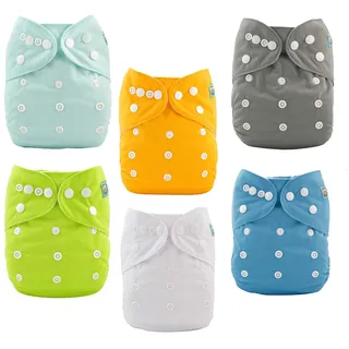 ALVABABY 6 Pack Tasche waschbar Verstellbare Stoffwindeln Windeln + 12 Einsätze 6BM98-DE