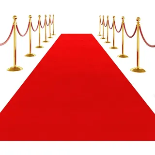 SK Studio Rot Teppich Läufer Eventteppich Hochzeitsteppich VIP Event Teppich Rutschfester Red Carpet Empfangsteppich, 1 x 10 m
