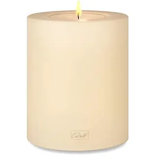 Qult Farluce Trend • Farbe Vanilla • ∅ 8 cm Höhe 12 cm • Teelichthalter in Kerzenform • Kunststoffkerze in Kerzenoptik • Mit Teelichteinsatz • inkl. 1 TLN50 Nightlights Teelicht (für ∅ 6 & 8 cm)