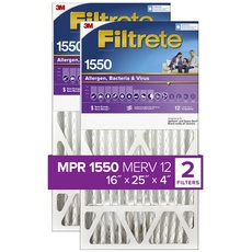 Filtrete 16 x 25 x 4 AC Ofenluftfilter, MPR 1550 DP, Healthy Living Ultra Allergen Deep Pleat, 2er-Pack (genaue Maße 15,88 x 24,56 x 4,31)