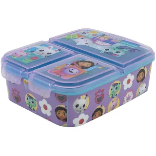 gabby"s dollhouse' Gabby's Dollhouse Sandwichbox mit 3 Fächer Lunchbox Lila Frühstücksbox