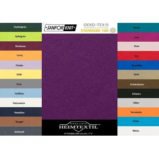 EXKLUSIV HEIMTEXTIL Marke Jersey Spannbettlaken 60 x 120-70 x 140 cm 100% Baumwolle Öko - Tex Zertifiziert, Markenqualität, Matratzenhöhe bis 10 cm, Lila