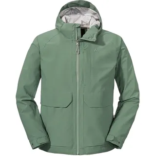 Schöffel Herren Jacket Lausanne M, Funktionsjacke mit Kapuze, wasserdichte, leichte Sommerjacke mit Pack-Away-Tasche, laurel wreath, 52