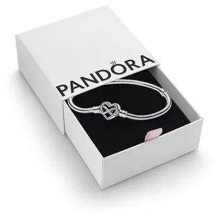 Pandora Funkelndes Unendlichkeits-Herzarmband Silber 592645C01 18 cm