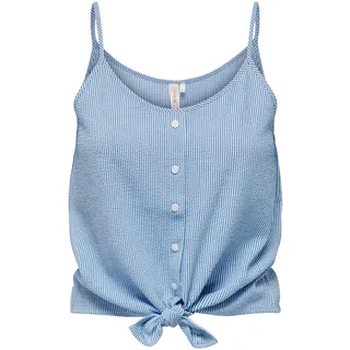 Only Onllecey Sl Knot Singlet Cloud Dancer/Stripes Blau L
