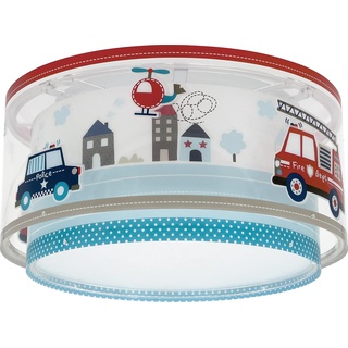 Dalber Deckenlampe kinderzimmer, Deckenleuchte für Kinder Polizei Autos Police, 60616N, E27