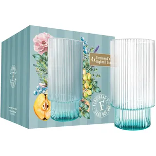 Ferdinand’s Highball Gläser | 4er Pack | 375 ml Trinkgläser | Cocktailgläser für Longdrinks & Mixgetränke