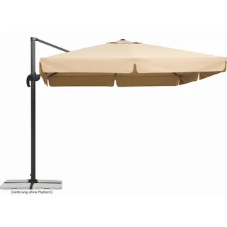 Schneider Ampelschirm , Naturfarben , Textil , 359x273x300 cm , 360° drehbar, lichtecht, UV-beständig, verrottungsfest, mit Belüftung , Sonnenschutz, Sonnenschirme