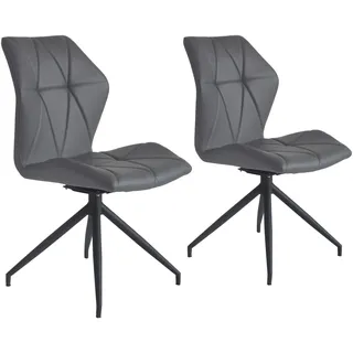 byLIVING Esszimmerstuhl IMKE 2er-Set grau schwarz