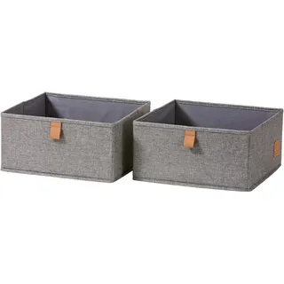 LOVE !T STORE !T Aufbewahrungsbox 30 x 30 x 15 cm 2-tlg. grau