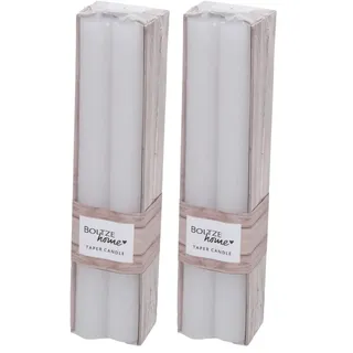 Boltze Stabkerze Melia 4-teilig (Farbe weiß, ø 2,0 cm/Höhe 20 cm, 4 Kerzen, Kerzen aus Wachs, zur Dekoration, Tischkerze) 2011080 (Packung mit 2)
