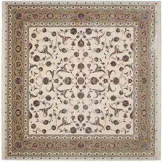 Dieter Knoll Webteppich , Creme, Beige , Textil , Ornament , quadratisch , 200x200 cm , Oeko-Tex® Standard 100 , für Fußbodenheizung geeignet, pflegeleicht , Teppiche und Böden, Teppiche, Webteppiche