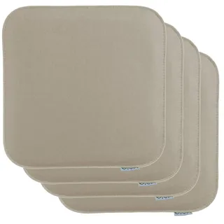 Brandsseller 4er Set Sitzkissen aus Filz 35x35x2 cm – Robuste Stuhlauflagen für innen und außen, eckiges Sitzpolster, strapazierfähiges Kissen für Stühle - Beige