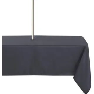 LUSHVIDA Rechteckige Outdoor-Tischdecke mit Schirmloch und Reißverschluss, 132 x 178 cm, waschbar, wasserdicht, auslaufsicher, knitterfrei, für Terrasse, Sommer, Picknicks, Grillabende, grau