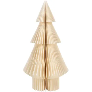 Honeycomb Tannenbaum Figur: Papierbaum zum Falten, Deko Baum Papier Weihnachten, Winter & Advent, Winterdeko Hygge Scandi Klein, Weihnachtsdeko Innen, Dekofigur Weihnachtsbaum, Creme Weiß, 30 x 15 cm