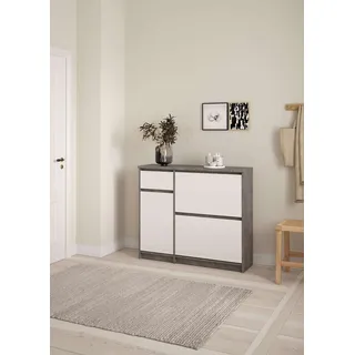 Home Affaire Schuhschrank »Heide«, Breite 70 cm, mit 2 Klappen und Facettenfront weiß