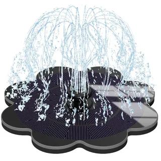 SZMP Solar Springbrunnen 2025 Neue, 2000mAh Akku - Arbeiten an Trüben Tagen - Solar Teichpumpe, Wasserpumpe Solar Schwimmender Fontäne Pumpe mit 8 Effekte & 4 Fixe Rohre für Garten,Vogel-Bad