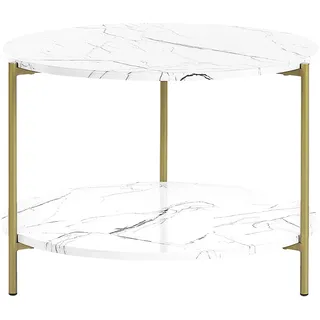 Beliani Couchtisch REVA Weißer Marmor