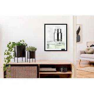 Bild mit Rahmen BRUNO BANANI "Parfüm - Gerahmter Digitaldruck - Wandbild", grün (farbe rahmen: schwarz, farbe bild(er): grün), B:30cm H:40cm, Acrylglas, Holz, Bilder, Bild mit Rahmen, Holzrahmen - Dekoration