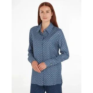 Tommy Hilfiger Hemdbluse »FOULARD REGULAR SHIRT«, mit Tommy Hilfiger Logo, blau