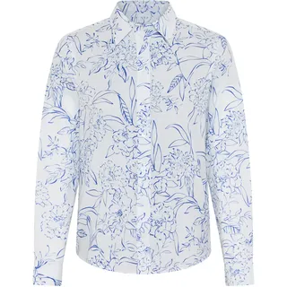 Langarmbluse GANT "FLORAL PRINT CTN VOILE", Damen, Gr. 46, weiß, Web, Obermaterial: 100% Baumwolle, gemustert, regular fit, Manschette, Blusen Langarmbluse