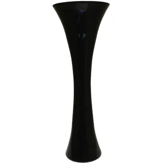 Bodenvase aus Glas, Schwarz, Trompete, 28 x 28 x 80 cm