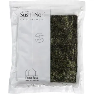 Emma Basic - Sushi Nori Seetang (40er Blatt) – jung und knusprig | hochwertig | leicht getoastet | reich an Protein & Ballaststoffen | wenig gesättigtes Fett